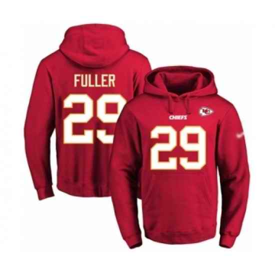 Football Mens Kansas City Chiefs 29 Kendall Fuller Red Name Number Pullover Hoodie